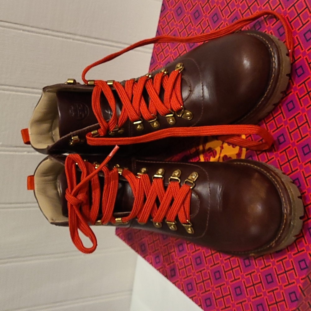 Tory Burch Lace Up Boots size 8.5